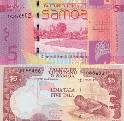 Samoa, 5 Tala (2), 2002/ 2014, ... 