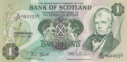 Scotland, 1 Pound, 1981, UNC, p111e