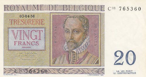 Belgium, 20 Francs, 1956, UNC, ... 
