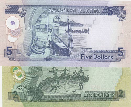 Solomon Islands, 2 Dollars and 5 ... 