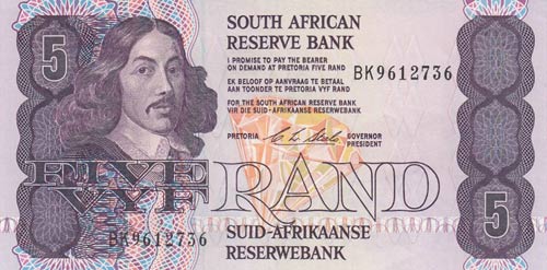 South Africa, 5 Rand, 1990-1994, ... 
