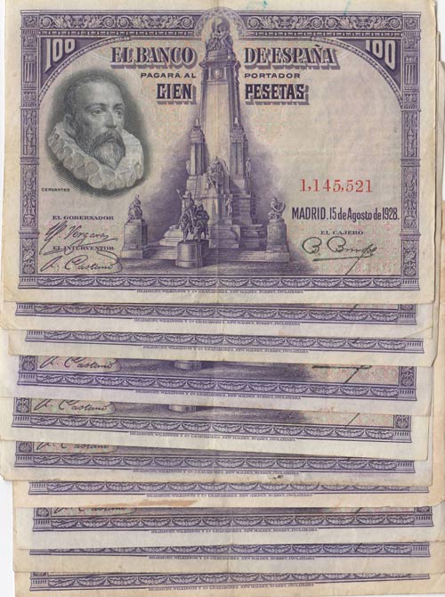 Spain, 100 Pesetas, 1928, XF, ... 