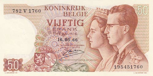 Belgium, 50 Francs, 1966, UNC, p139