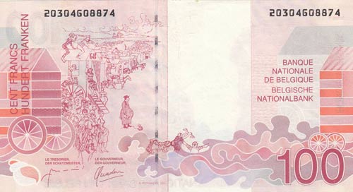 Belgium, 100 Francs, 1995-2001, XF ... 