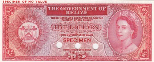 Belize, 5 Dollars, 1975, UNC, ... 
