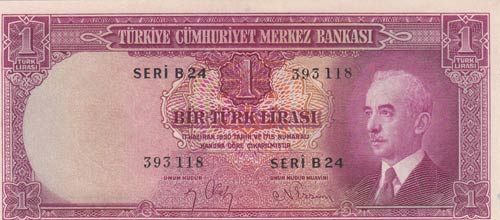 Turkey, 1 Lira, 1942, UNC, p135