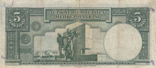 Turkey, 5 Lira, 1937, FINE / VF, ... 