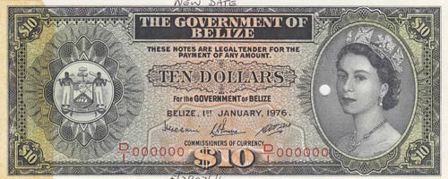 Belize, 10 Dollars, 1976, AUNC, ... 