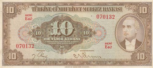 Turkey, 50 Lira, 1948, XF, p148