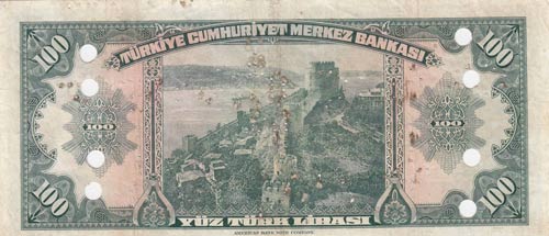 Turkey, 100 Lira, 1952, VF, p149, ... 