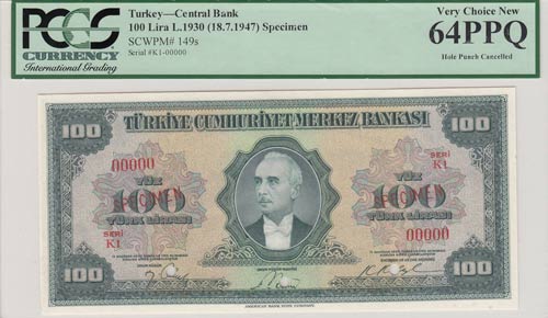 Turkey, 100 Lira, 1947, UNC, p149, ... 