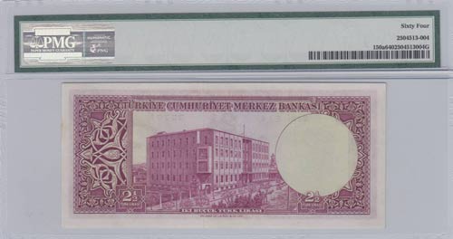 Turkey, 2 1/2 Lira, 1952, UNC, p150