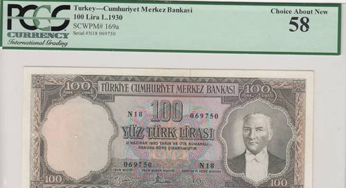 Turkey, 100 Lira, 1958, AUNC (+), ... 
