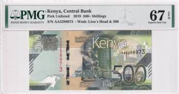 Kenya, 500 Shillings, 2019, UNC, ... 