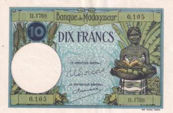 Madagascar, 10 Francs, 1937/1947, ... 