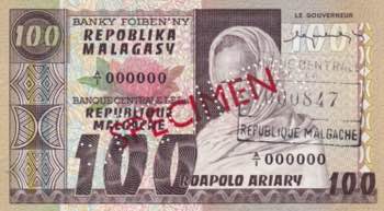 Madagascar, 100 Francs, 1974, UNC, ... 