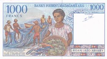 Madagascar, 1.000 Francs=200 ... 