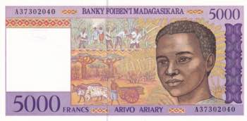 Madagascar, 5.000 Francs=1.000 ... 