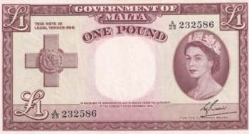 Malta, 1 Pound, 1949, UNC, p23b