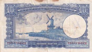 Netherlands, 10 Gulden, 1949, VF, ... 