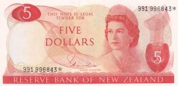 New Zealand, 5 Dollars, 1977/1981, ... 