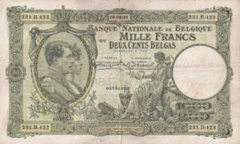 Belgium, 1.000 Francs=200 Belgas, ... 