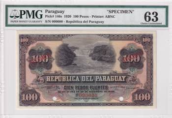 Paraguay, 100 Pesos, 1920, UNC, ... 