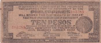 Philippines, 10 Pesos, 1942, FINE, ... 