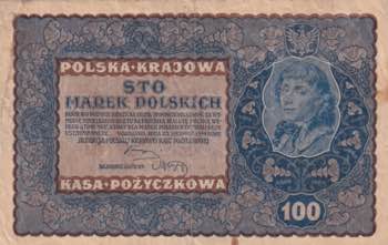 Poland, 100 Marek, 1919, VF, p27