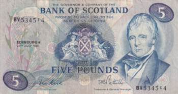 Scotland, 5 Pounds, 1981, VF, p112e