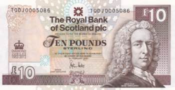Scotland, 10 Pounds, 2012, UNC, ... 