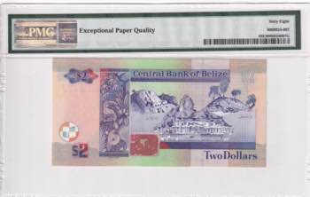 Belize, 2 Dollars, 2017, UNC, PNew