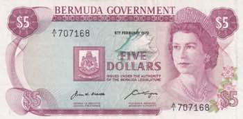 Bermuda, 5 Dollars, 1970, XF(-), ... 