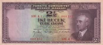Turkey, 2 1/2 Lira, 1947, UNC(-), ... 