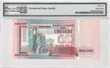 Uruguay, 2.000 Nuevos Pesos, 1989, ... 