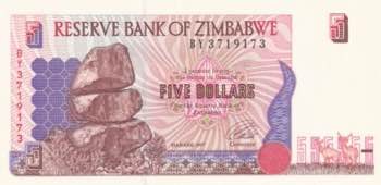 Zimbabwe, 5 Dollars, 1997, UNC, ... 