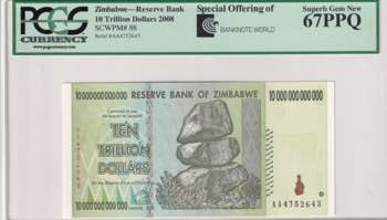 Zimbabwe, 10 Trillion Dollars, ... 