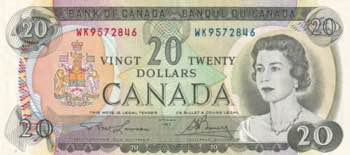 Canada, 20 Dollars, 1969, XF, p89b