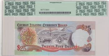 Cayman Islands, 25 Dollars, 1996, ... 