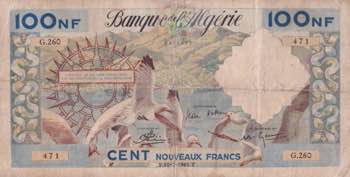 Algeria, 100 Nouveaux Francs, ... 