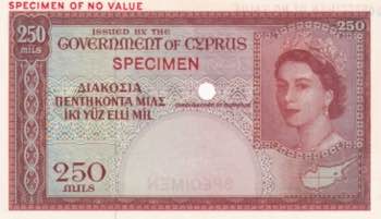 Cyprus, 250 Mils, 1955, UNC, ... 