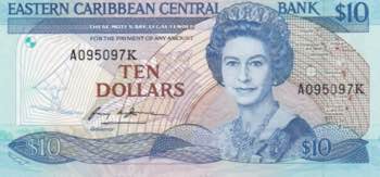 East Caribbean States, 10 Dollars, ... 