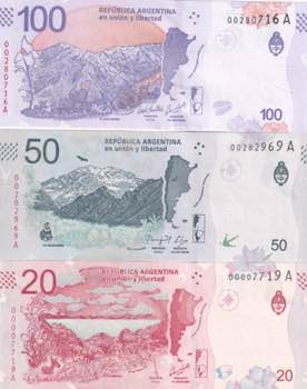 Argentina, 20-50-100 Pesos, ... 