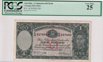 Australia, 1 Pound, 1942, VF, p26b
