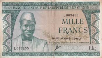 Guinea, 1.000 Francs, 1960, VF(+), ... 
