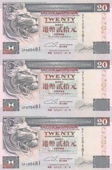 Hong Kong, 20 Dollars, 1995, UNC, ... 