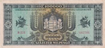 Hungary, 100.000 Milpengö, 1946, ... 