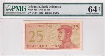 Indonesia, 25 Sen, 1964, UNC, p93a