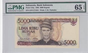 Indonesia, 5.000 Rupiah, 1986, ... 