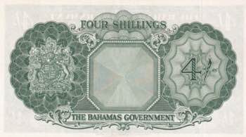 Bahamas, 4 Shillings, 1953, UNC, ... 